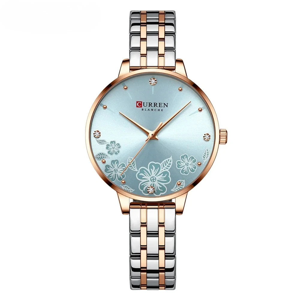 Relógio Floral com pulseira de 12mm