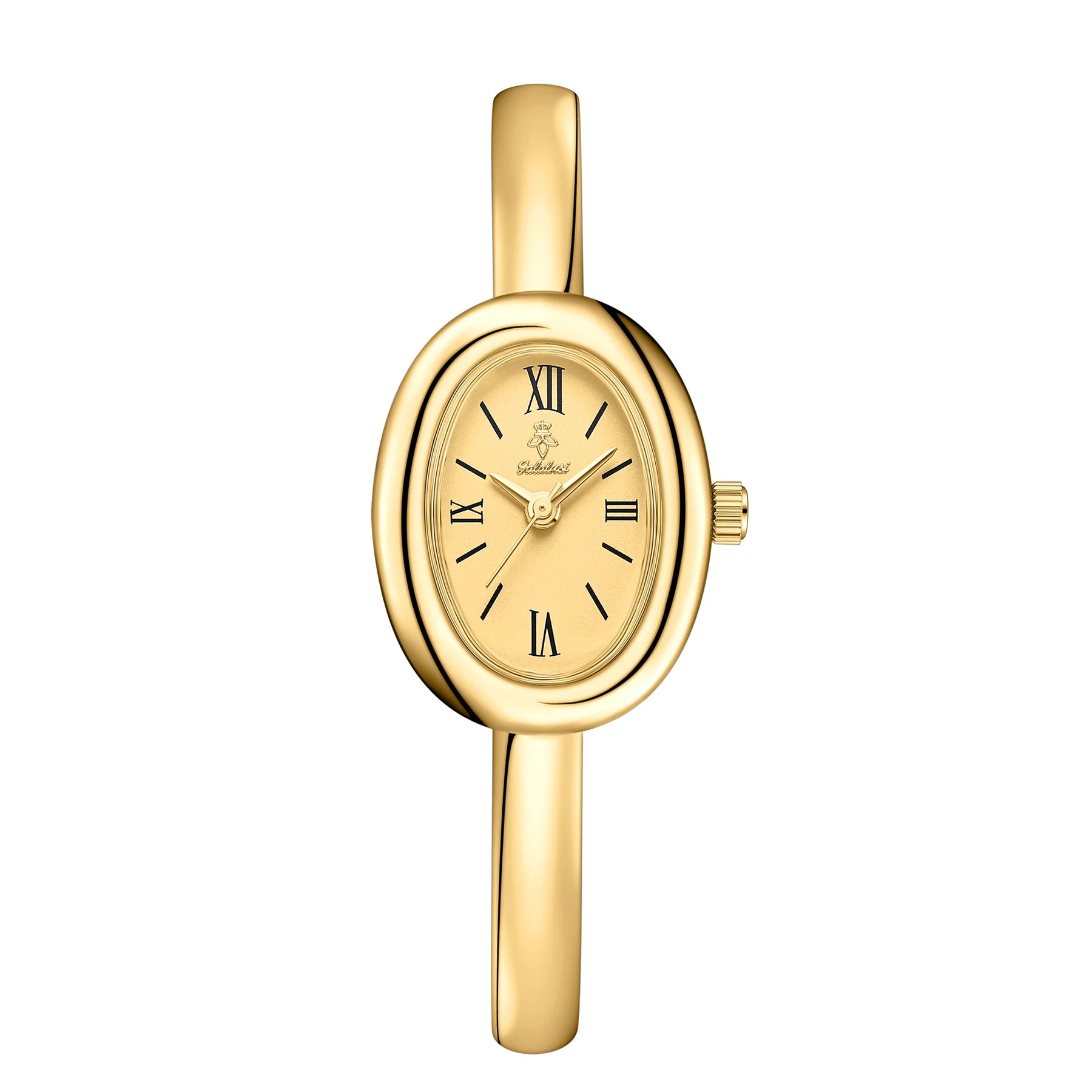 Bracelete relógio feminino caixa oval com pulseira de 5mm