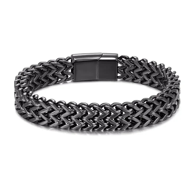 Pulseira em manha de aço inoxidável