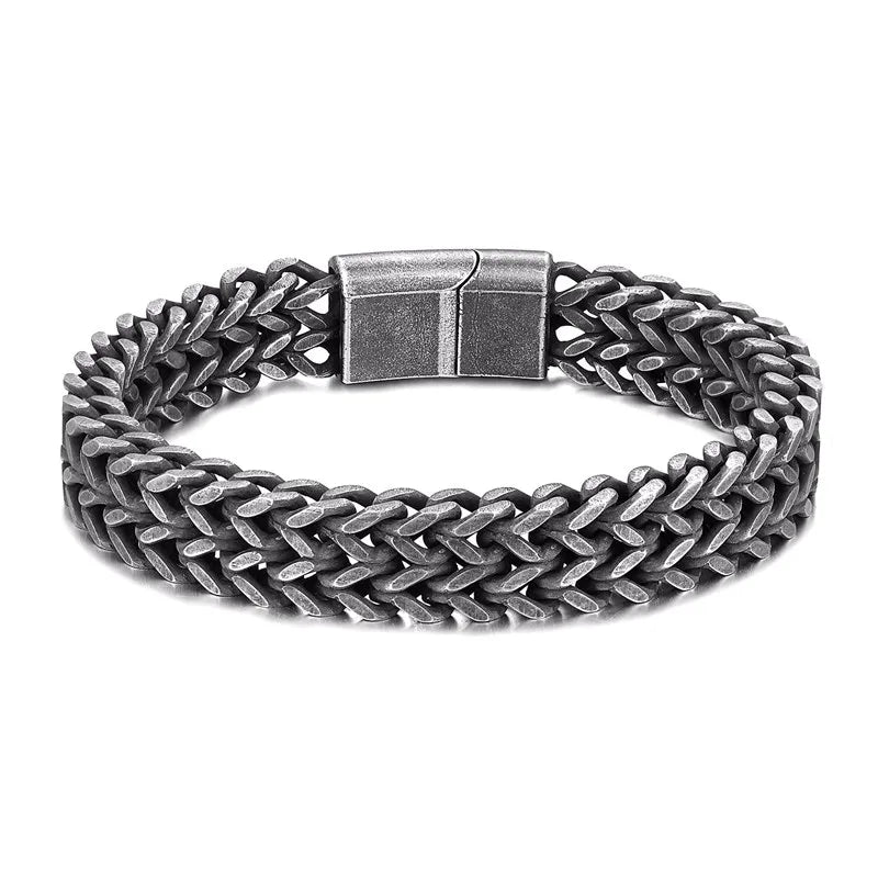 Pulseira em manha de aço inoxidável