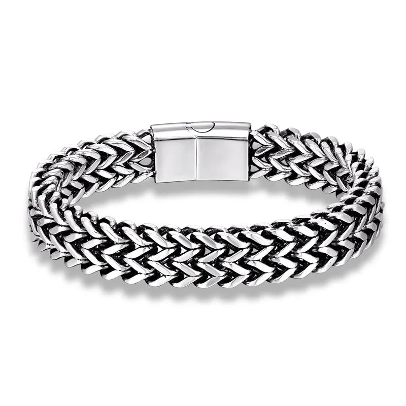 Pulseira em manha de aço inoxidável