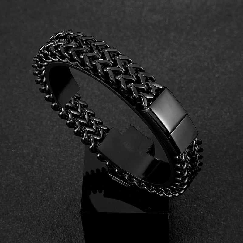 Pulseira em manha de aço inoxidável