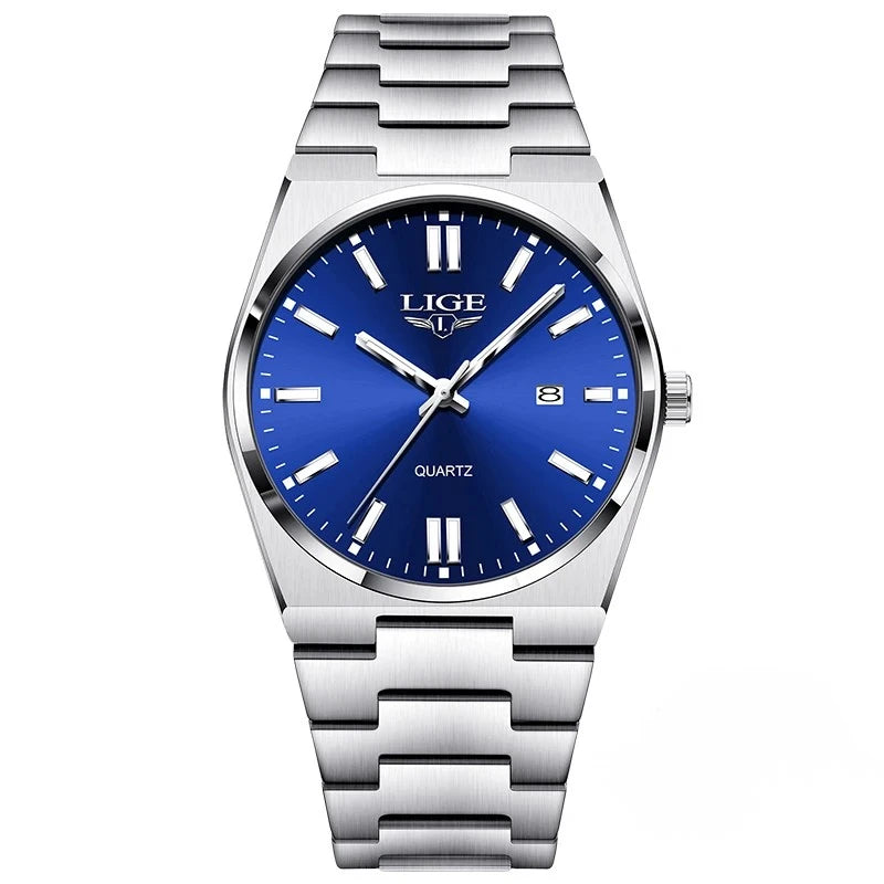 Relógio em aço com caixa fina