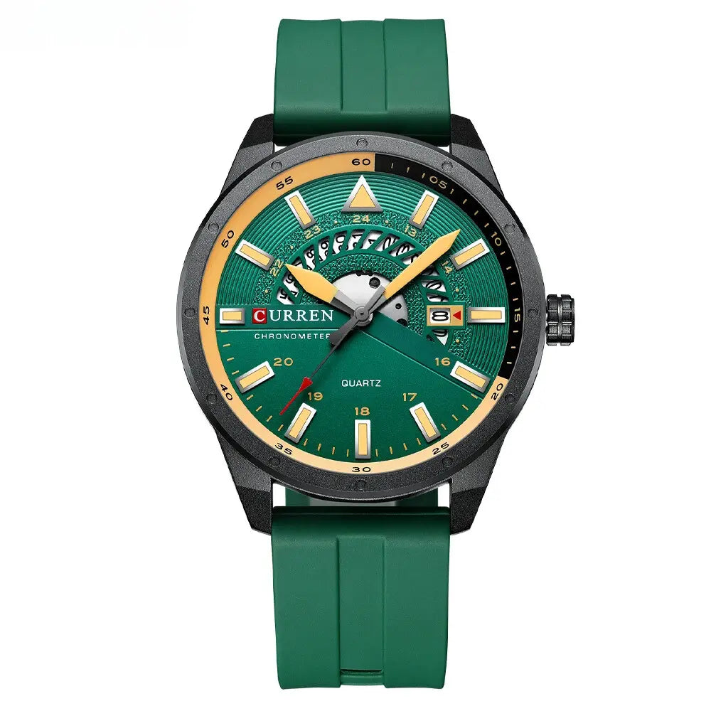 Relógio masculino Verde militar com pulseira de silicone