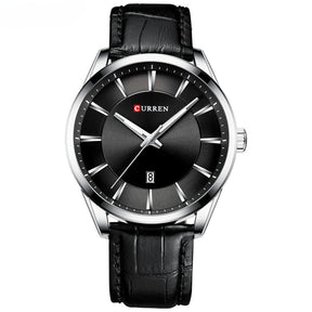 Relógio social 45mm com pulseira de couro