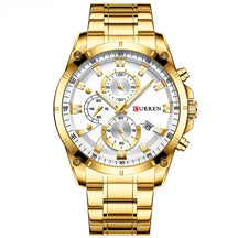 Relógio Masculino Dourado com caixa grande de 49mm