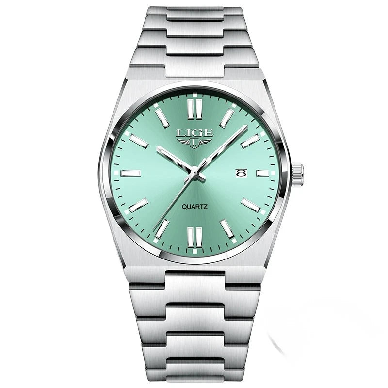 Relógio em aço com caixa fina