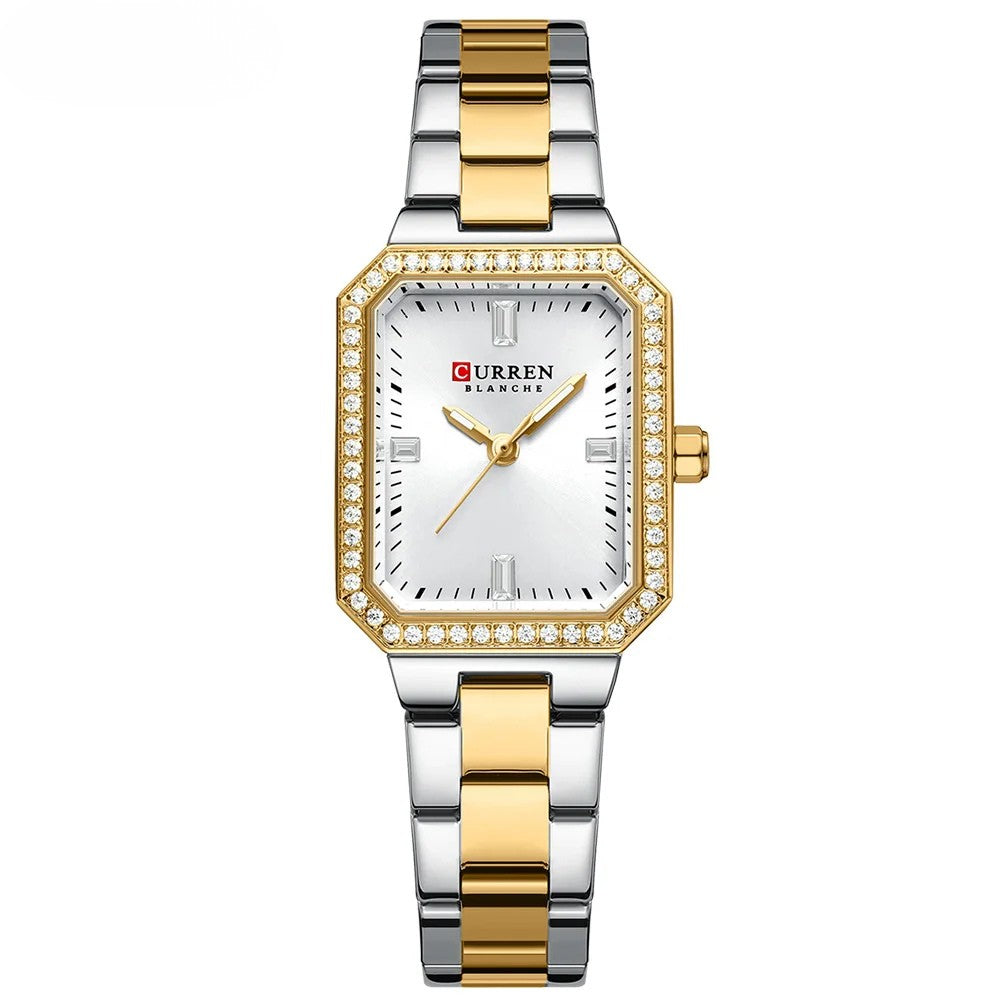 Relógio feminino 23mm com caixa retangular