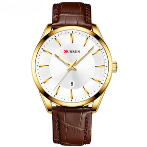 Relógio social 45mm com pulseira de couro