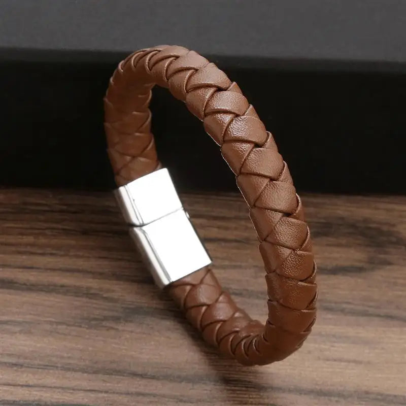 Pulseira Clássica em couro transado