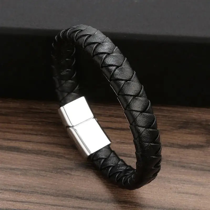 Pulseira Clássica em couro transado