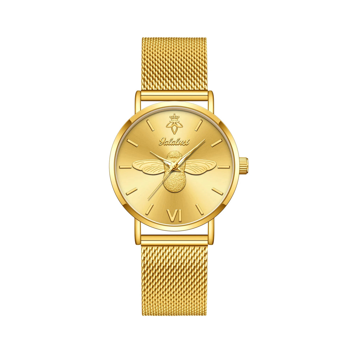 Relógio feminino Abelha Dourada tamanho de 32mm