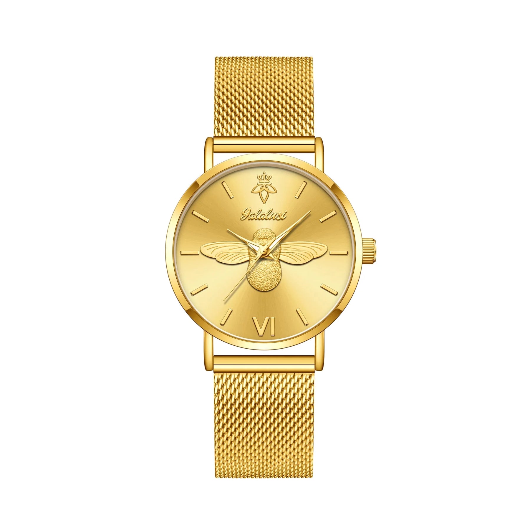 Relógio feminino Abelha Dourada tamanho de 32mm