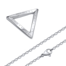 Colar Viking com pingente triangular em aço torcido
