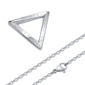 Colar Viking com pingente triangular em aço torcido