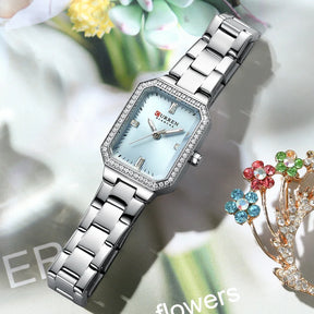 Relógio feminino 23mm com caixa retangular