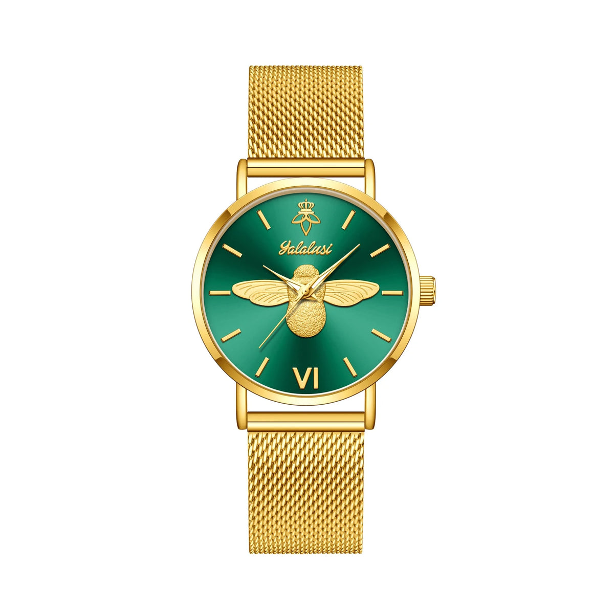 Relógio feminino Abelha Dourada tamanho de 32mm