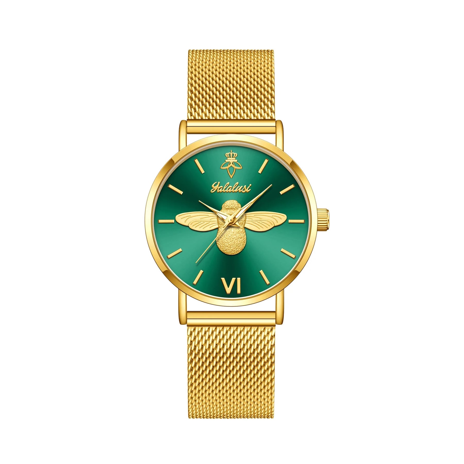 Relógio feminino Abelha Dourada tamanho de 32mm
