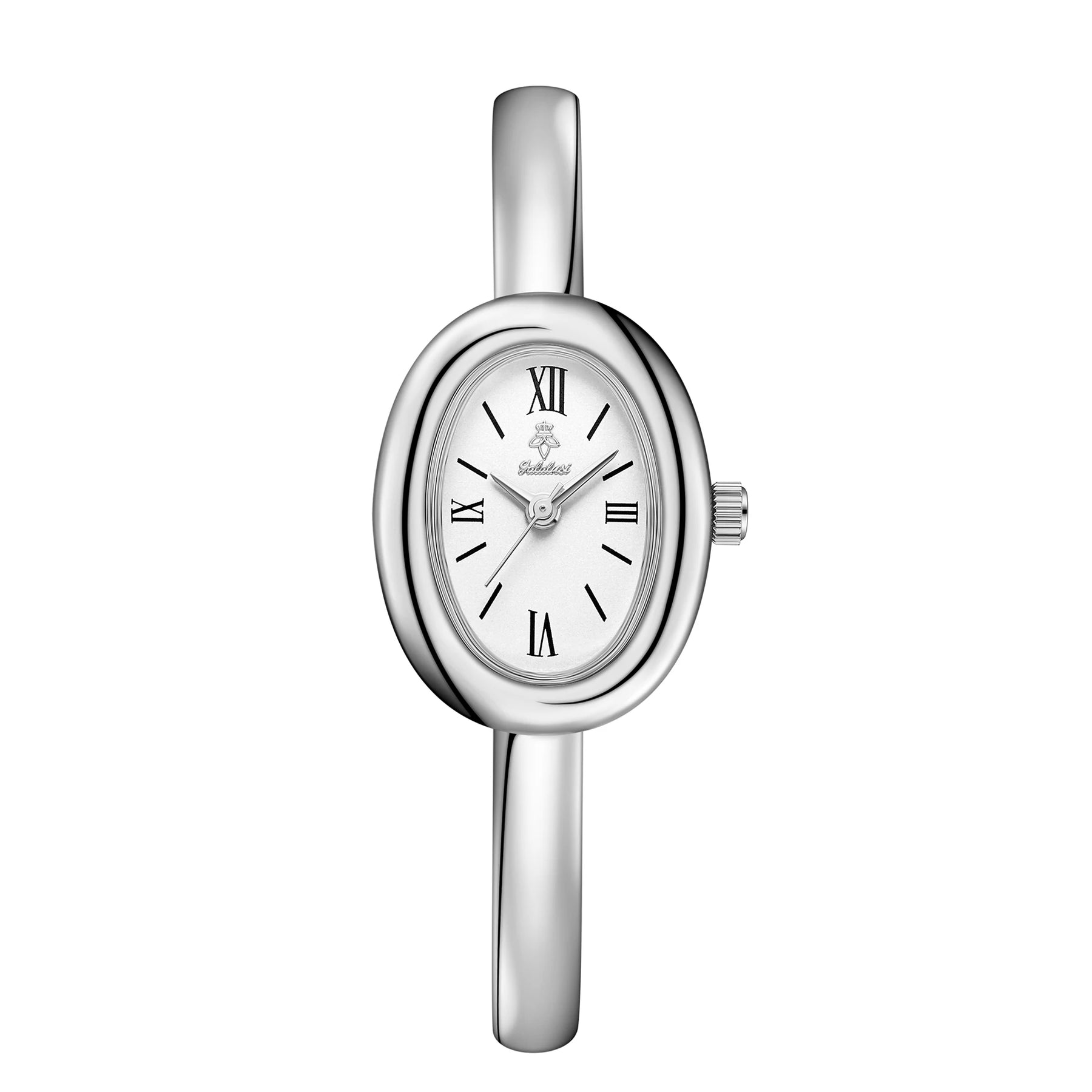 Bracelete relógio feminino caixa oval com pulseira de 5mm