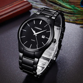 Relógio social minimalista em aço inoxidável