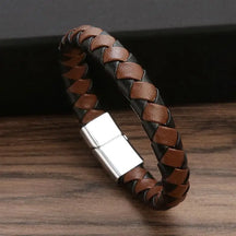 Pulseira Clássica em couro transado