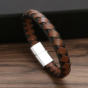 Pulseira Clássica em couro transado