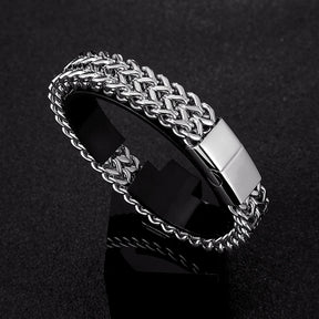Pulseira em manha de aço inoxidável