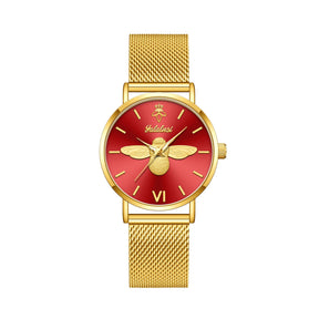 Relógio feminino Abelha Dourada tamanho de 32mm