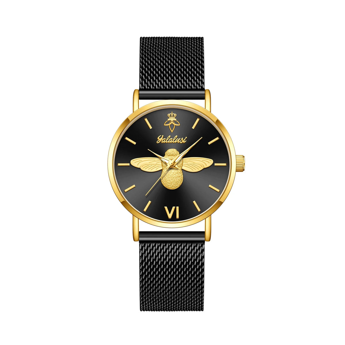 Relógio feminino Abelha Dourada tamanho de 32mm