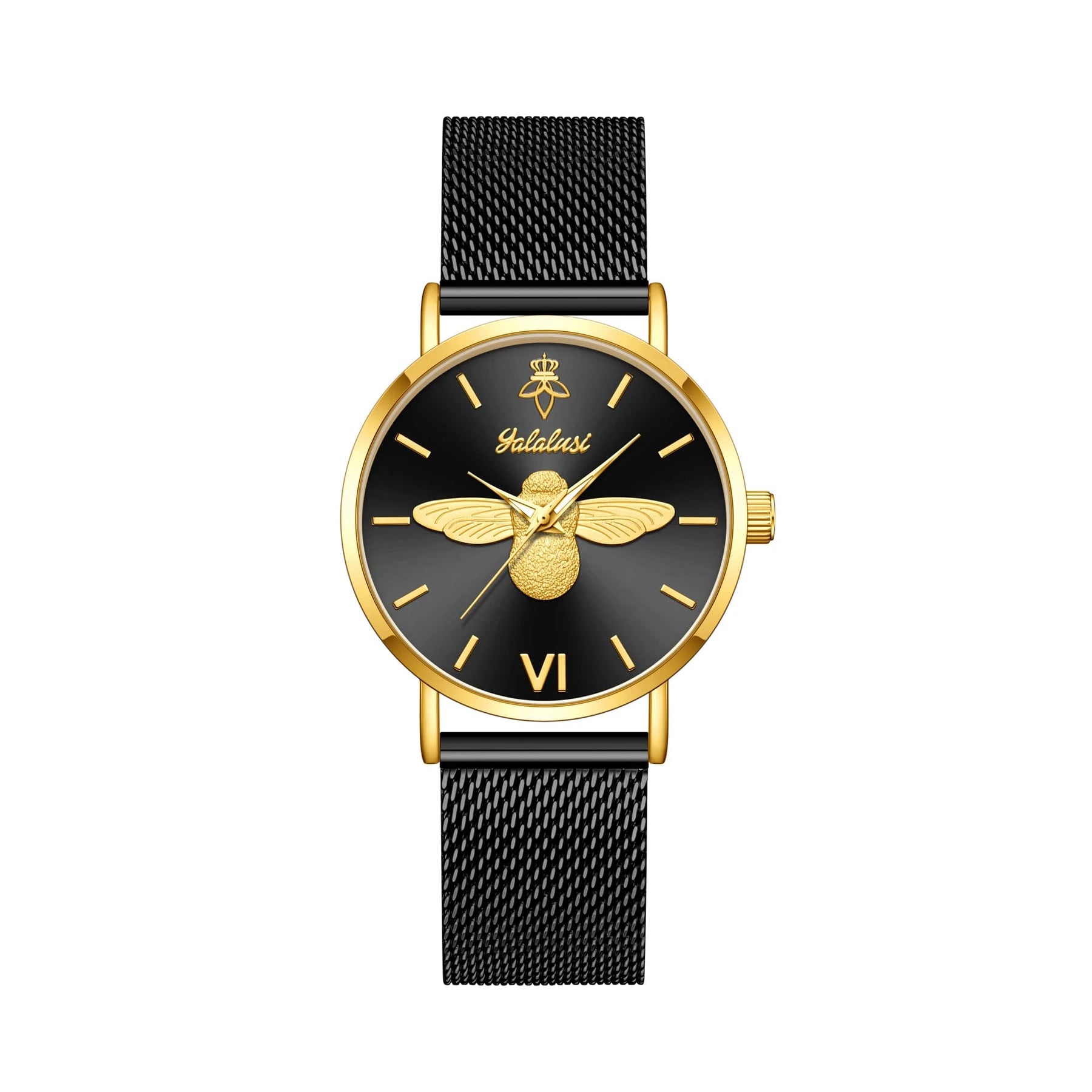 Relógio feminino Abelha Dourada tamanho de 32mm