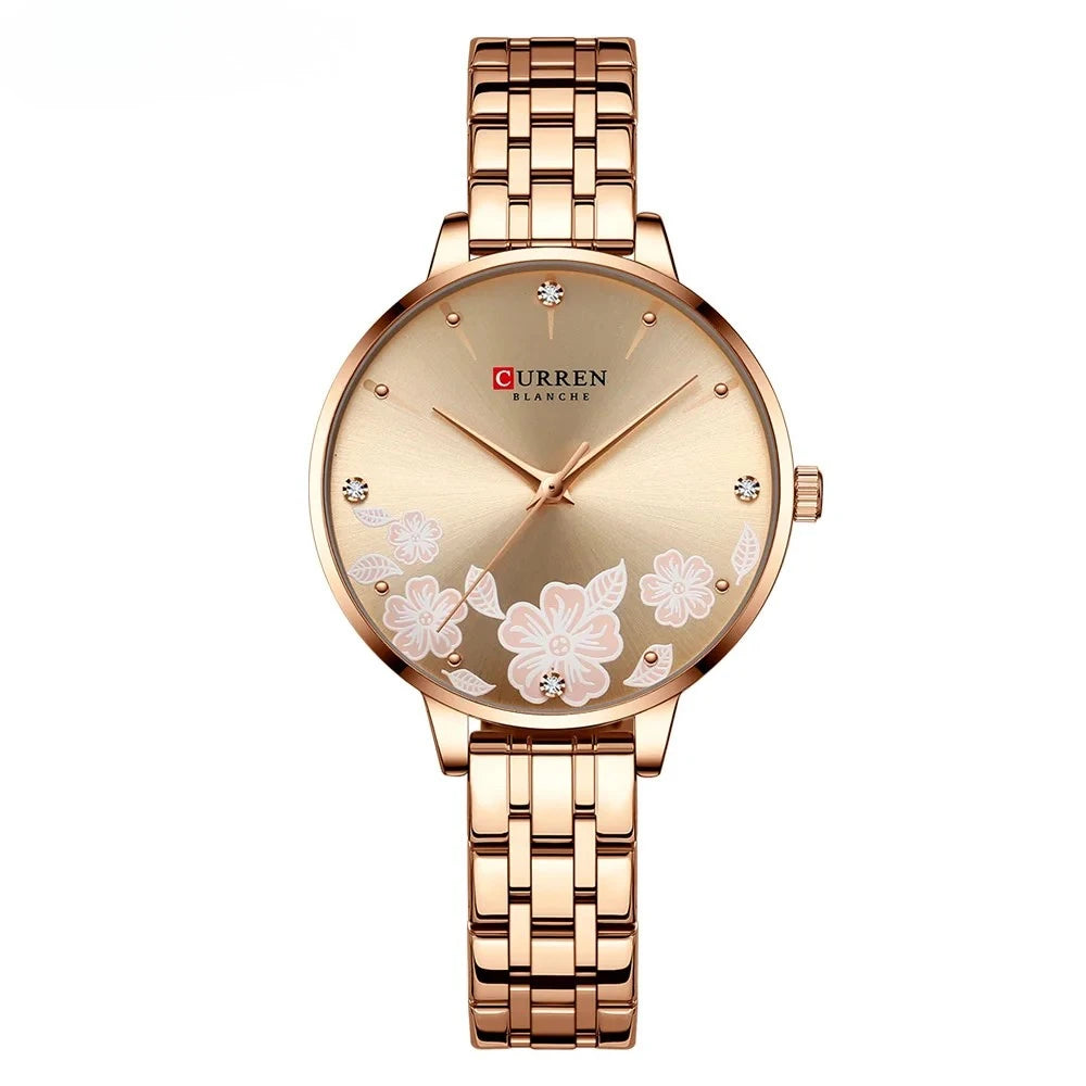 Relógio Floral com pulseira de 12mm