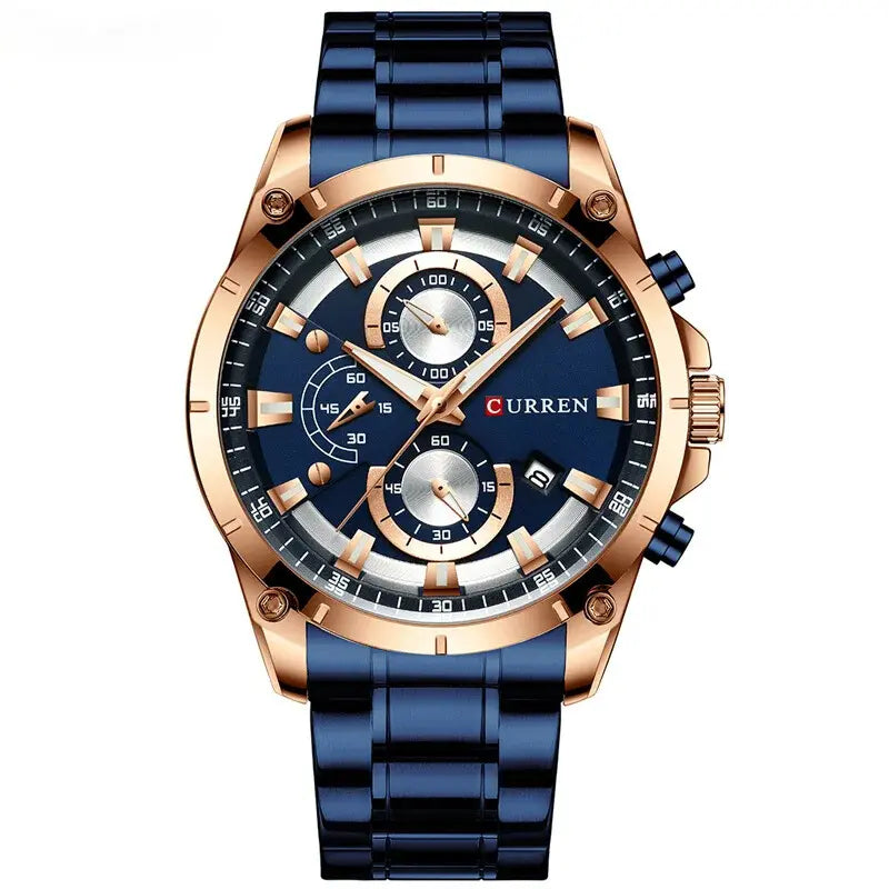 Relógio Masculino Dourado com caixa grande de 49mm