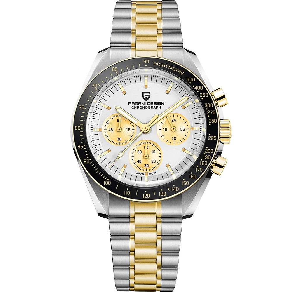 Relógio masculino taquímetro  em aço inoxidável